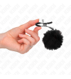 KINK - PINCE A METON BOULE EN FAUSSE FOURRURE NOIR 6 CM