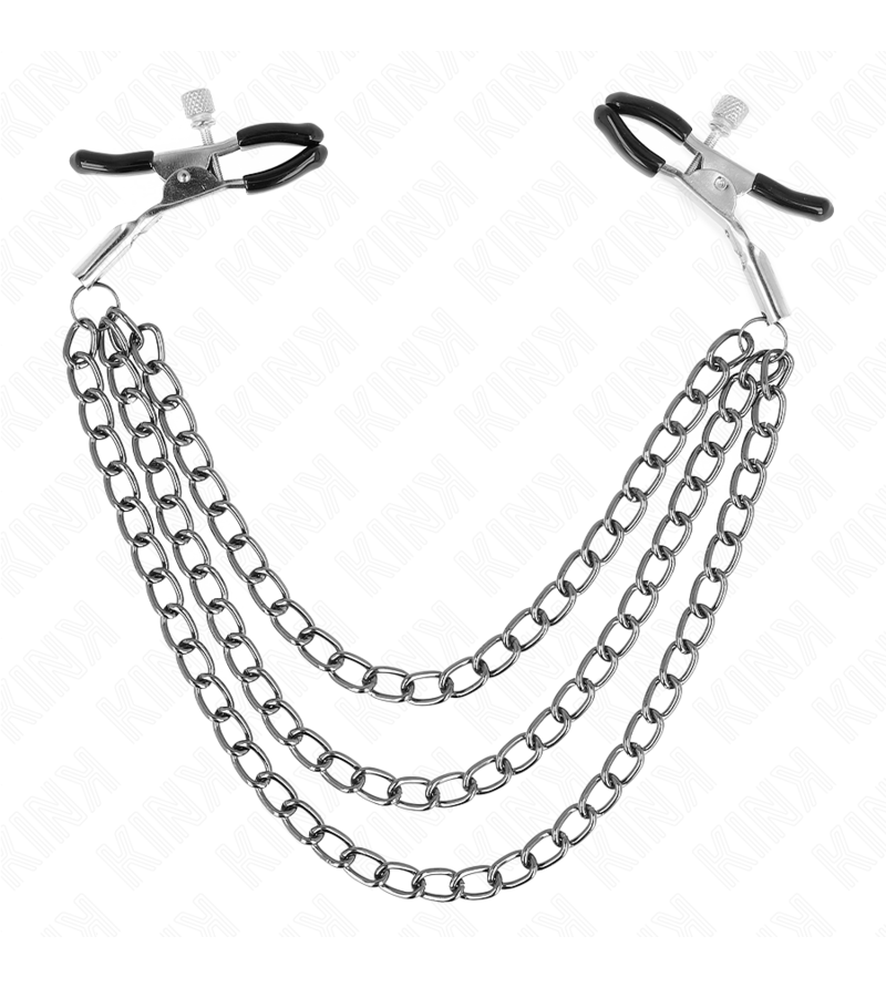 KINK - PINCES À METELIER AVEC 3 CHAÎNES NOIRES 20/23/28 CM