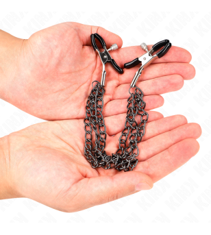 KINK - PINCES À METELIER AVEC 3 CHAÎNES NOIRES 20/23/28 CM