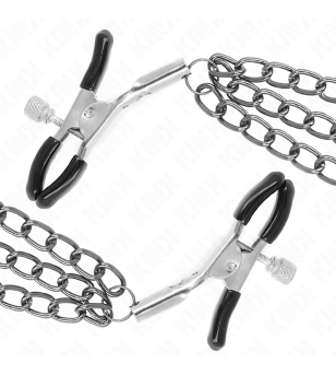 KINK - PINCES À METELIER AVEC 3 CHAÎNES NOIRES 20/23/28 CM