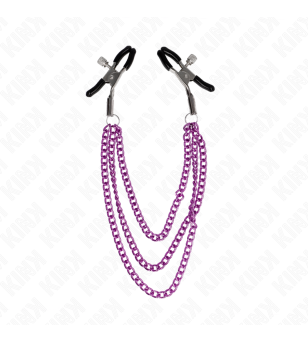 KINK - PINCES À METELIER AVEC 3 CHAÎNES VIOLET 20/23/28 CM