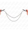 KINK - PINCES À TETEAUX AVEC 2 CHAÎNES ÉPAISSES ARGENT 20/23 CM