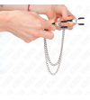 KINK - PINCES À TETEAUX AVEC 2 CHAÎNES ÉPAISSES ARGENT 20/23 CM