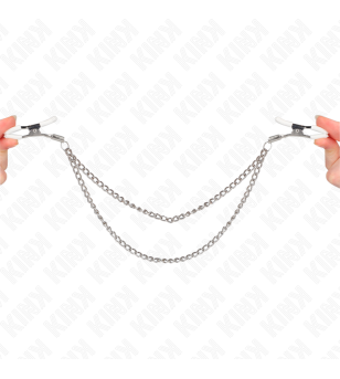 KINK - PINCES À METELIER AVEC 2 CHAÎNES FINES ARGENT 20/23 CM