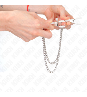 KINK - PINCES À METELIER AVEC 2 CHAÎNES FINES ARGENT 20/23 CM