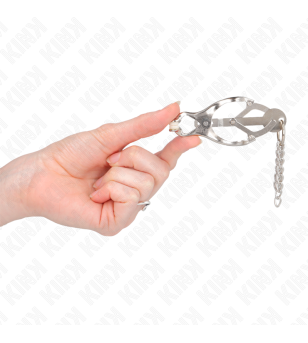 KINK - PINCES À METELLES TRÈFLE JAPONAIS AVEC PETITES CHAÎNES ARGENT