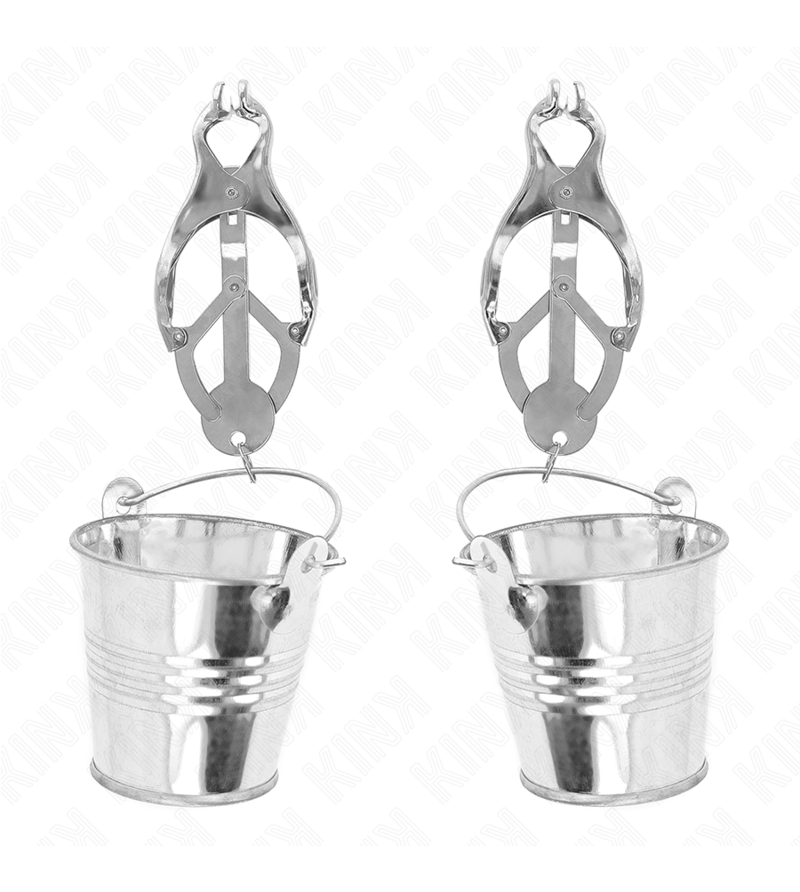 KINK - PINCES À SEINS TRÈFLE JAPONAIS AVEC SEAU ARGENT