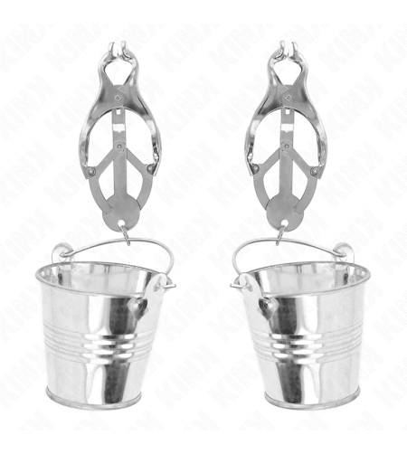 KINK - PINCES À SEINS TRÈFLE JAPONAIS AVEC SEAU ARGENT