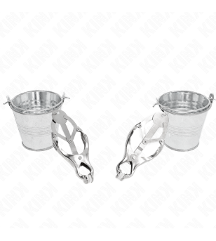 KINK - PINCES À SEINS TRÈFLE JAPONAIS AVEC SEAU ARGENT