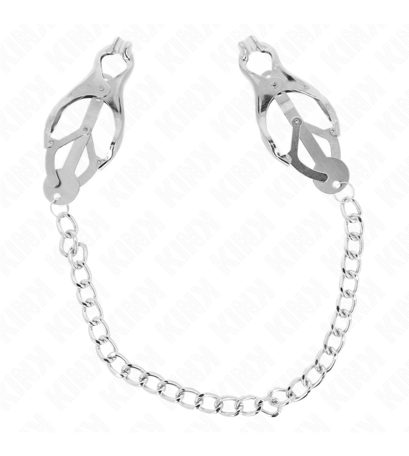 KINK - PINCES À METELLES TRÈFLE JAPONAIS AVEC CHAÎNE ARGENT 30 CM