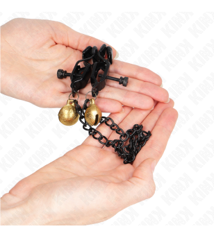 KINK - PINCES À METON CHAÎNE PLATE ET CLOCHE ARGENT 30 CM