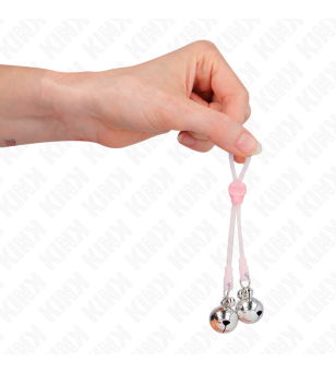 KINK - PINCES À TÉLÉPIN LUMINEUSES CRÂNE AVEC ANNEAU CLOCHES RÉGLABLES ROSE / ARGENT