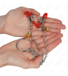 KINK - PINCES À TAMELON ET CLITO BELL TRIPLE ROUGE AVEC CHAINE 30 CM