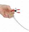 KINK - PINCES À TAMELON ET CLITO BELL TRIPLE ROUGE AVEC CHAINE 30 CM
