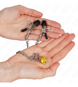 KINK - PINCES À TÉLÉTON CHAÎNE AVEC PENDENTIF CORNE 30 CM