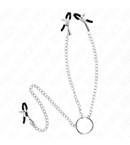 KINK - PINCES TRIPLE À TAMELON ET CLITO AVEC CHAÎNE MODÈLE 0