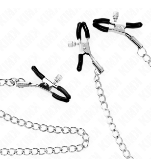 KINK - PINCES TRIPLE À TAMELON ET CLITO AVEC CHAÎNE MODÈLE 0