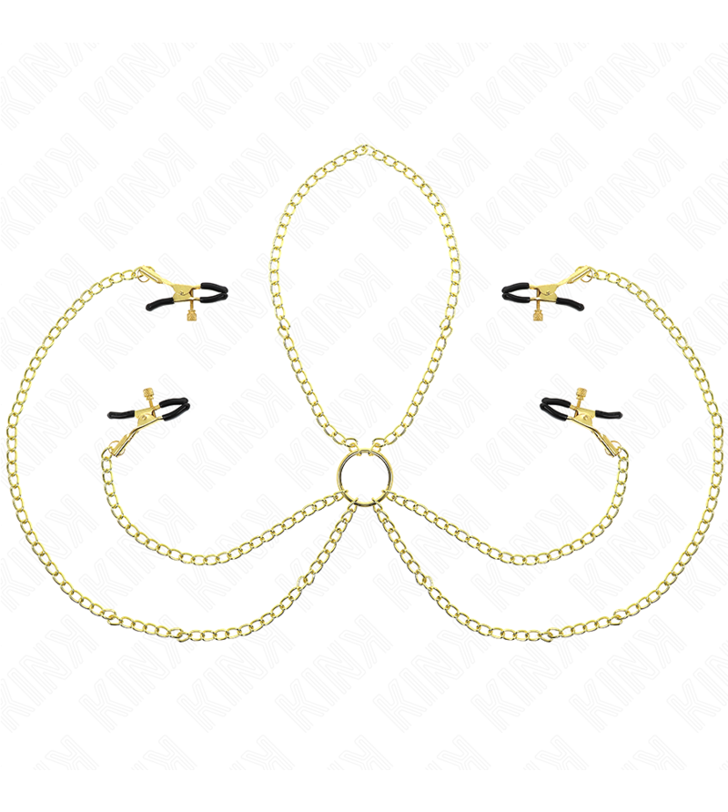 KINK - 4 PINCES À TAMELON ET CLITO RÉGLABLES OR