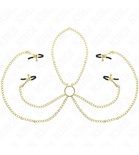 KINK - 4 PINCES À TAMELON ET CLITO RÉGLABLES OR