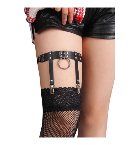 SUBBLIME - 953744 JARRETELLE PUNK EN CUIR AJUSTABLE NOIR TAILLE UNIQUE