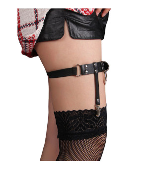 SUBBLIME - 953744 JARRETELLE PUNK EN CUIR AJUSTABLE NOIR TAILLE UNIQUE