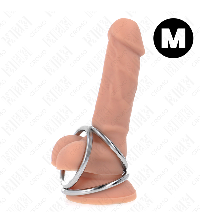 KINK - ANNEAU PÉNIS EN MÉTAL TRIPLE CHROME 3,8 CM À 5 CM MODÈLE 2