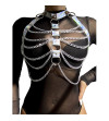 SUBBLIME - 953737 HARNAIS DE POITRINE AVEC ANNEAUX ET CHAÎNES ARGENT TAILLE UNIQUE