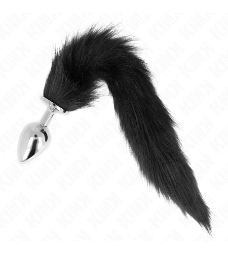 KINK - PLUG ANAL TAILLE L 10 X 4 CM AVEC QUEUE SYNTHÉTIQUE 40 CM NOIR