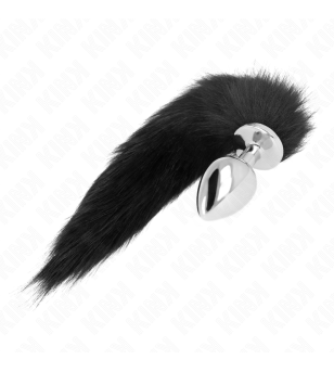 KINK - PLUG ANAL TAILLE L 10 X 4 CM AVEC QUEUE SYNTHÉTIQUE 40 CM NOIR