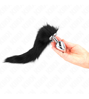 KINK - PLUG ANAL TAILLE L 10 X 4 CM AVEC QUEUE SYNTHÉTIQUE 40 CM NOIR