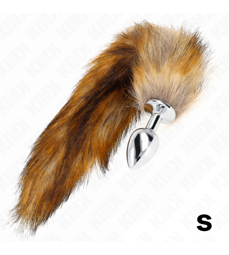 KINK - PLUG ANAL TAILLE S 7 X 3 CM AVEC QUEUE SYNTHÉTIQUE 40 CM MARRON