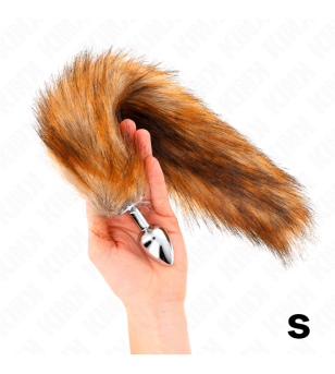 KINK - PLUG ANAL TAILLE S 7 X 3 CM AVEC QUEUE SYNTHÉTIQUE 40 CM MARRON