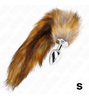 KINK - PLUG ANAL TAILLE S 7 X 3 CM AVEC QUEUE SYNTHÉTIQUE 40 CM MARRON