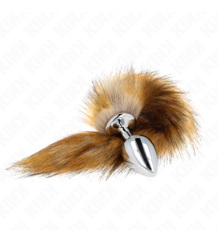 KINK - PLUG ANAL TAILLE L 10 X 4 CM AVEC QUEUE SYNTHÉTIQUE 40 CM MARRON