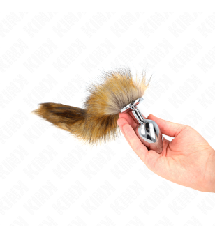 KINK - PLUG ANAL TAILLE L 10 X 4 CM AVEC QUEUE SYNTHÉTIQUE 40 CM MARRON