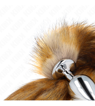 KINK - PLUG ANAL TAILLE L 10 X 4 CM AVEC QUEUE SYNTHÉTIQUE 40 CM MARRON