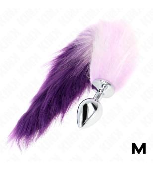 KINK - PLUG ANAL TAILLE M 8 X 3,5 CM AVEC QUEUE SYNTHÉTIQUE 40 CM VIOLET
