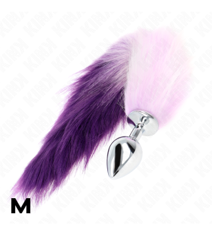 KINK - PLUG ANAL TAILLE M 8 X 3,5 CM AVEC QUEUE SYNTHÉTIQUE 40 CM VIOLET