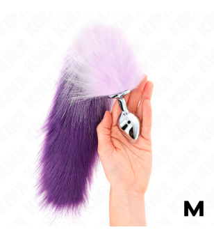 KINK - PLUG ANAL TAILLE M 8 X 3,5 CM AVEC QUEUE SYNTHÉTIQUE 40 CM VIOLET
