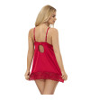 SUBBLIME - BABYDOLL EN SATIN AVEC DENTELLE ROUGE L/XL