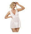 SUBBLIME - BABYDOLL DÉCOLLETÉ V DENTELLE BLANC L/XL