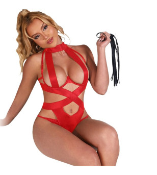 SUBBLIME - BODY LICOL SEXY AVEC HARNAIS ROUGE L/XL