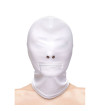 NS NOVELTIES - FETISH  FASHION CAPUCHE BOUCHE FERMÉE À FERMETURE ÉCLAIR NYLON BLANC