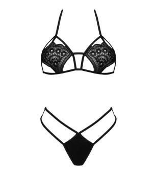 LIVCO CORSETTI FASHION - SOUTIEN-GORGE + STRING JIMENA LC 20216 NOIR TAILLE UNIQUE