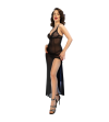 CHILIROSE - CR 4723 NUISETTE LONGUE ET STRING NOIR XL