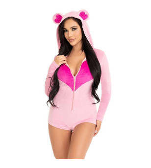 LEG AVENUE - BODY VELOURS OURS EN TEDDY ROSE M