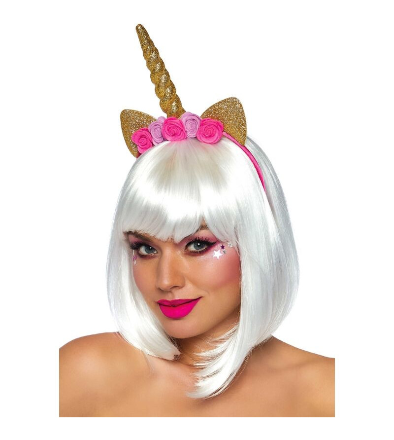 LEG AVENUE - BANDEAU DE TÊTE À FLEURS DE LICORNE OR