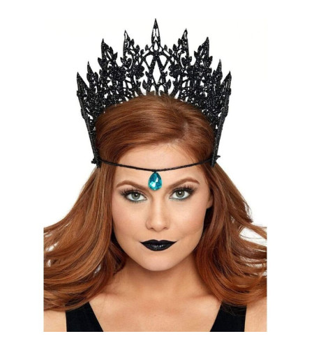 LEG AVENUE - COURONNE AVEC PAILLETTES ET BIJOUX NOIR