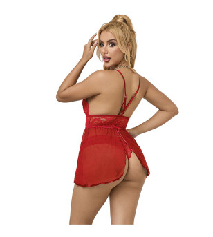 SUBBLIME - 953843 BABYDOLL DOS OUVERT ROUGE L/XL