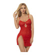 SUBBLIME - 954215 BABYDOLL EN DENTELLE À BRETELLES RÉGLABLES ROUGE L/XL